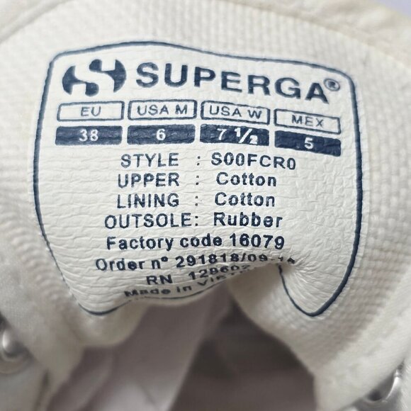 Superga Womens White Canvas Sneakers With Rainbow Platform Sole - Picture 6 of 7